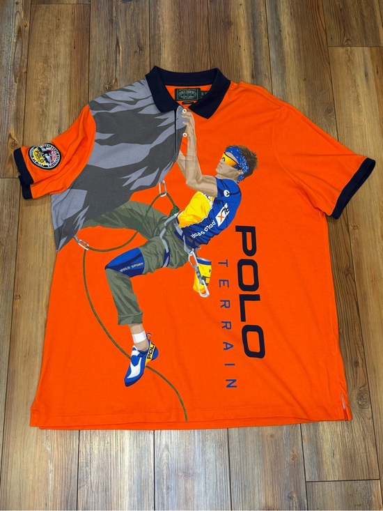 Polo Ralph Lauren Other - Polo by Ralph Lauren Orange Polo Terrain Climbing Graphic Shirt